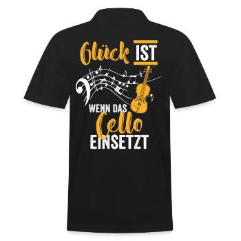 Cello Konzert - Männer Poloshirt - Schwarz - Hinten - Kai (181cm)