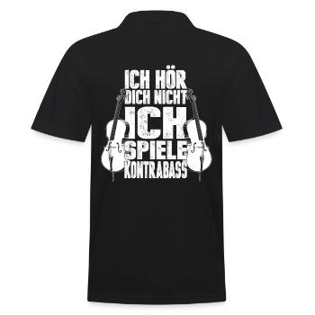 Kontrabass - Männer Poloshirt - Schwarz - Hinten - Kai (181cm)