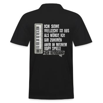 Keyboard Musik - Männer Poloshirt - Schwarz - Hinten - Kai (181cm)