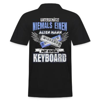 Keyboard Musiker - Männer Poloshirt - Schwarz - Hinten - Kai (181cm)