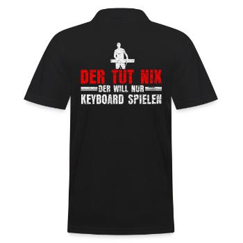 Keyboard Musical - Männer Poloshirt - Schwarz - Hinten - Kai (181cm)