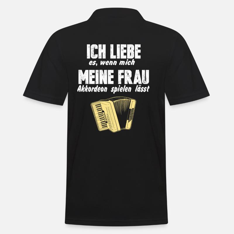 Akkordeon - Männer Poloshirt - Schwarz