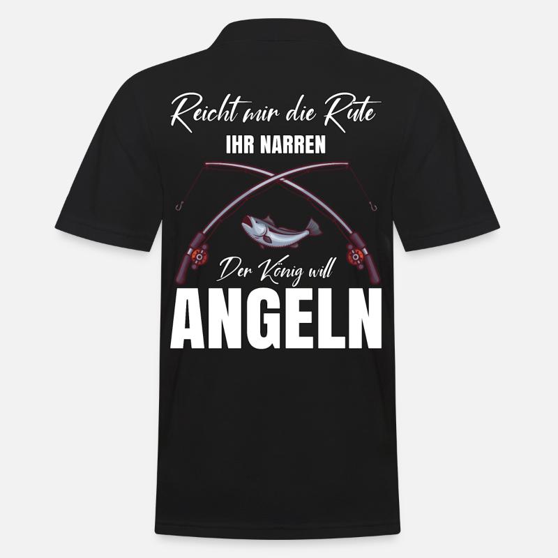 Lustiger Spruch Angler - Geschenkidee - Männer Poloshirt - Schwarz