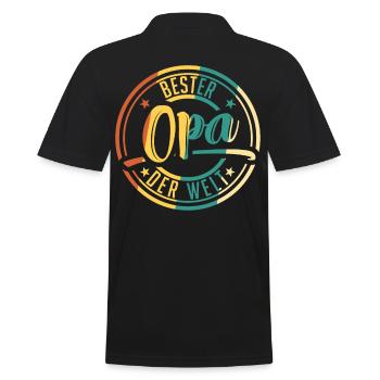 Opa Großeltern - Männer Poloshirt - Schwarz - Hinten - Kai (181cm)