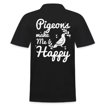 Pigeons mignons me font plaisir cadeau amoureux des oiseaux - Polo Homme - noir - Dos - Kai (181cm)