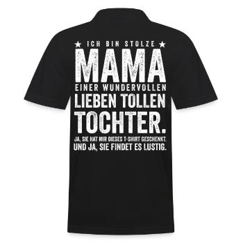 Mutter Mama Tochter Muttertag - Männer Poloshirt - Schwarz - Hinten - Kai (181cm)