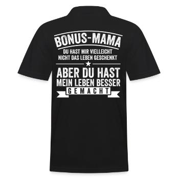 Stiefmutter Mutter Mama Muttertag - Männer Poloshirt - Schwarz - Hinten - Kai (181cm)