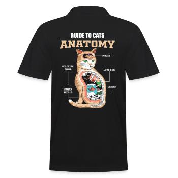 Katze Anatomie Mieze Kätzchen Haustier Hauskatze - Männer Poloshirt - Schwarz - Hinten - Kai (181cm)