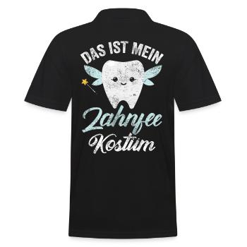 Zahnfee Kostüm Karneval Fasching Fee - Männer Poloshirt - Schwarz - Hinten - Kai (181cm)