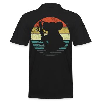 Koala Retro - Men's Polo Shirt - black - Back - Kai (181cm)
