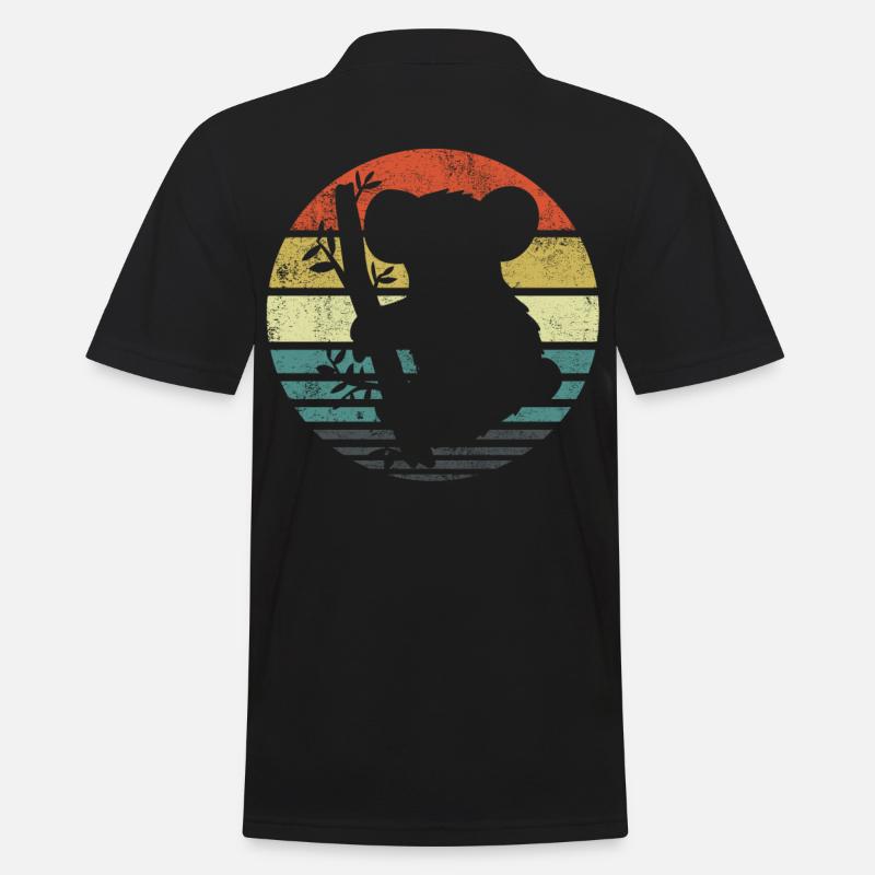 Koala Retro - Männer Poloshirt - Schwarz