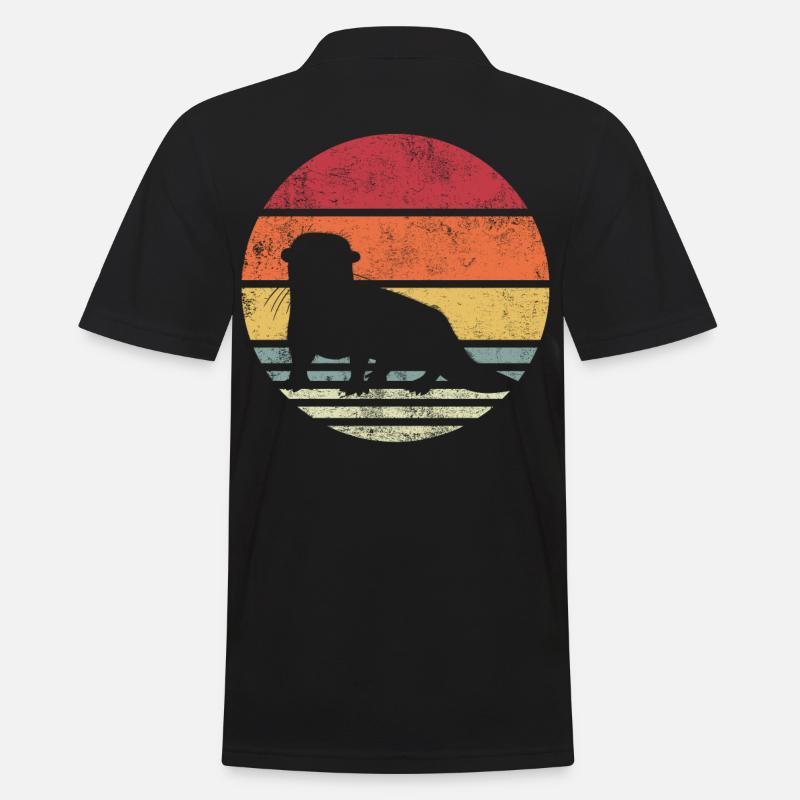 Otter Retro - Polo Homme - noir