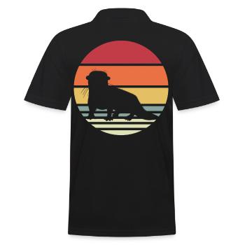 Otter Sea Otter - Men's Polo Shirt - black - Back - Kai (181cm)