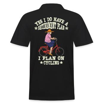 Lustiges Fahrrad Rentnerin Pensionistin Radfahrer - Männer Poloshirt - Schwarz - Hinten - Kai (181cm)