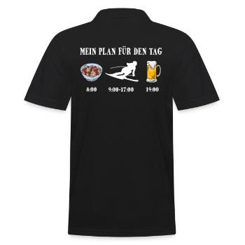 Plan Für Den Tag Apre Ski Skiurlaub Berge Winter - Männer Poloshirt - Schwarz - Hinten - Kai (181cm)