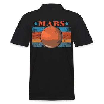 Vintage Retro Occupy Mars Space Astronaut Geschenk - Männer Poloshirt - Schwarz - Hinten - Kai (181cm)