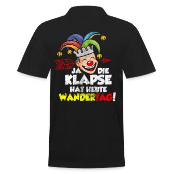 Karneval Fasching Verrückt Lustig - Männer Poloshirt - Schwarz - Hinten - Kai (181cm)
