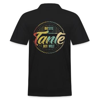 Beste Tante der Welt - Männer Poloshirt - Schwarz - Hinten - Kai (181cm)