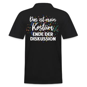 Karneval Fasching - Männer Poloshirt - Schwarz - Hinten - Kai (181cm)