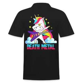 Rocker unicorn death metal - Men's Polo Shirt - black - Back - Kai (181cm)