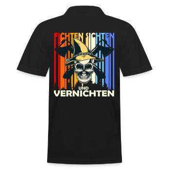 Fichten Sichten Und Vernichten Förster Holzfäller - Männer Poloshirt - Schwarz - Hinten - Kai (181cm)