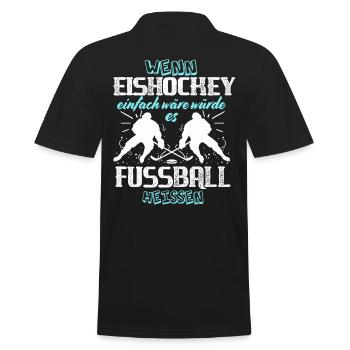 Lustiges Eishockey Shirt für die Eishockey Saison - Männer Poloshirt - Schwarz - Hinten - Kai (181cm)