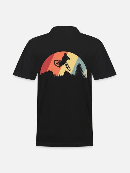 VTT rétro - Polo Homme - noir