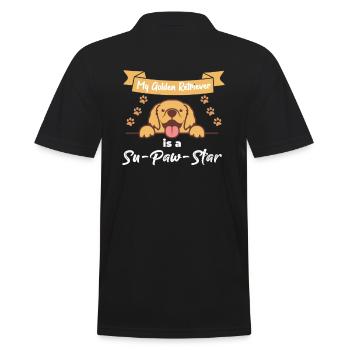 PORTE-CHIEN GOLDEN RETRIEVER CADEAU SUPERSTAR - Polo Homme - noir - Dos - Kai (181cm)