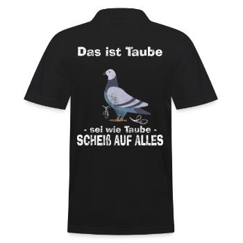 Taube Lustiger Spruch - Männer Poloshirt - Schwarz - Hinten - Kai (181cm)