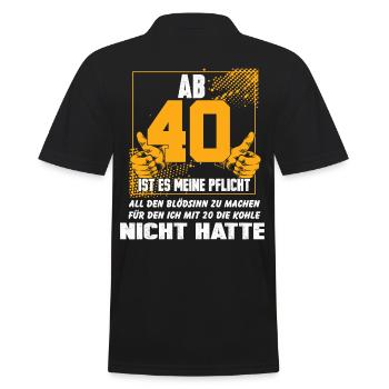 Vierzigster Geburtstag 40 Geburtstagsfeier - Männer Poloshirt - Schwarz - Hinten - Kai (181cm)