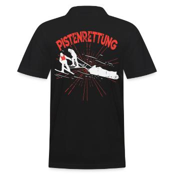 Pistenrettung Geschenk Shirt - Männer Poloshirt - Schwarz - Hinten - Kai (181cm)