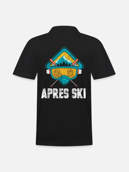 Apres Ski - Männer Poloshirt - Schwarz