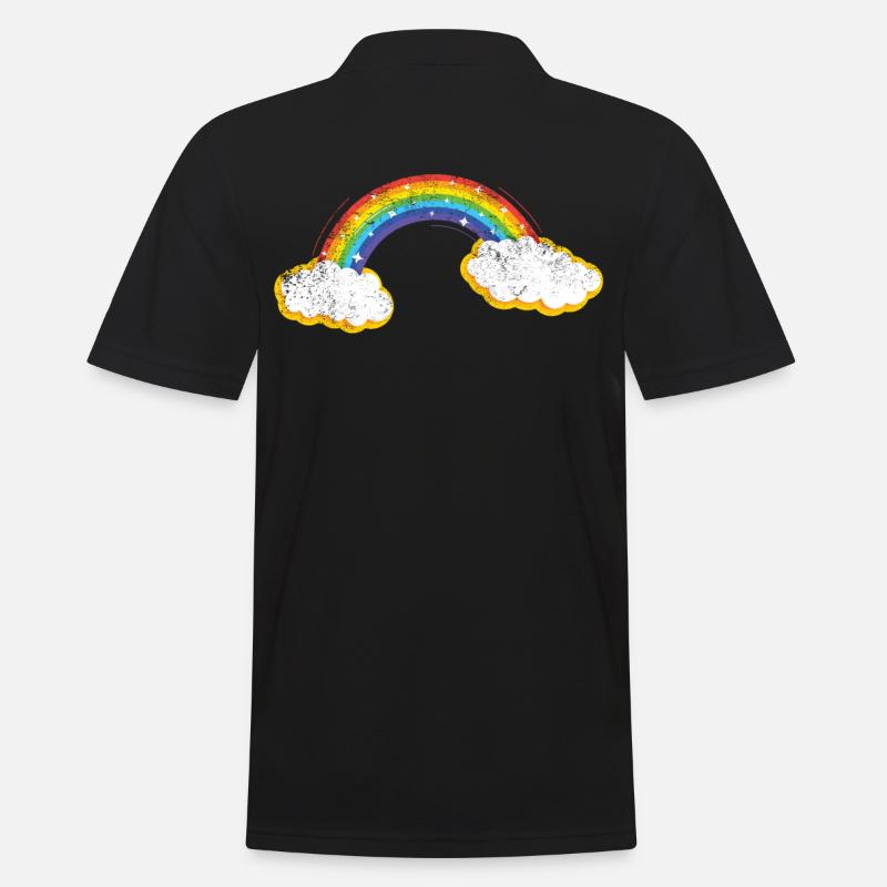 Regenbogen - Männer Poloshirt - Schwarz