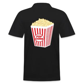 Popcorn Kostüm - Männer Poloshirt - Schwarz - Hinten - Kai (181cm)