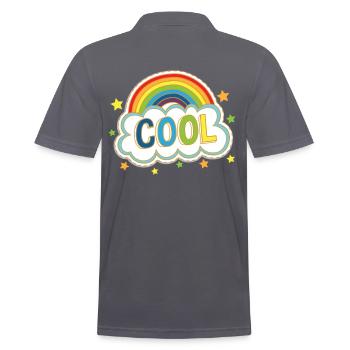 Cooles Regenbogen-Comic-Art-Comic-Buch-Fan-Comicgeschenk - Männer Poloshirt - Anthrazit - Hinten - Nico (186cm)