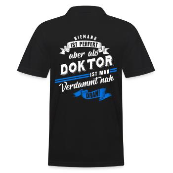 Doktor Doktortitel Doktorarbeit - Männer Poloshirt - Schwarz - Hinten - Kai (181cm)