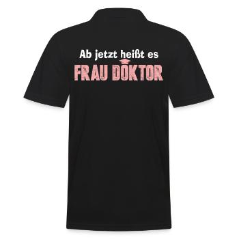 Doktor Doktortitel Diplom - Männer Poloshirt - Schwarz - Hinten - Kai (181cm)