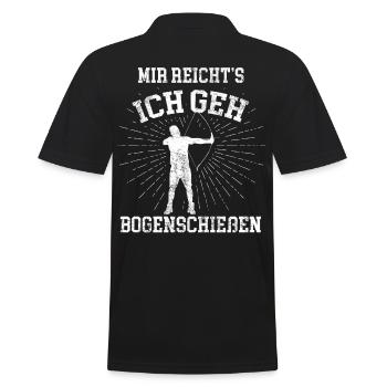 Bogenschießen Langbogen - Männer Poloshirt - Schwarz - Hinten - Kai (181cm)