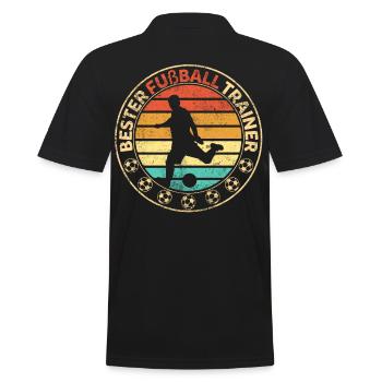 Fußball Trainer Fußballclub - Männer Poloshirt - Schwarz - Hinten - Kai (181cm)