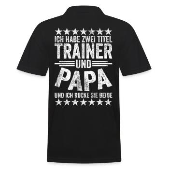 Fußball Trainer - Männer Poloshirt - Schwarz - Hinten - Kai (181cm)