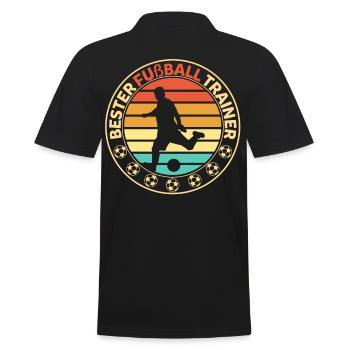 Fußball Trainer - Männer Poloshirt - Schwarz - Hinten - Kai (181cm)