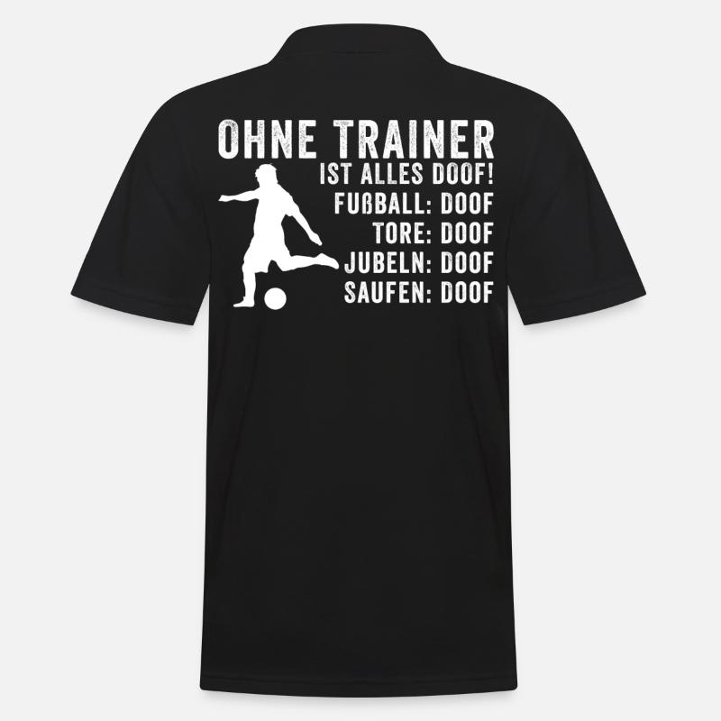Fußball Trainer - Männer Poloshirt - Schwarz