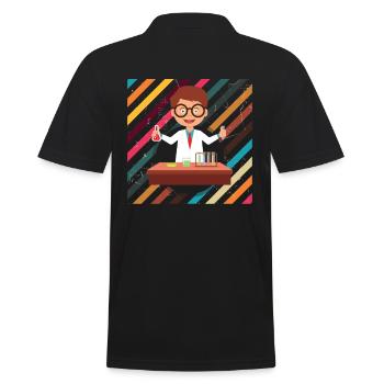 Cool Vintage Scientist Funny Look Science gift - Men's Polo Shirt - black - Back - Kai (181cm)