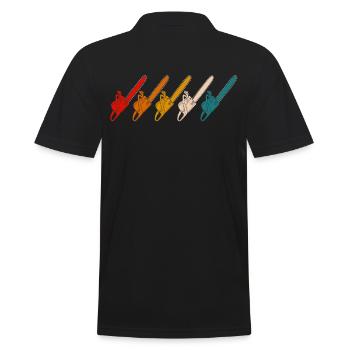Vintage Motorsäge Holzfäller Förster - Männer Poloshirt - Schwarz - Hinten - Kai (181cm)