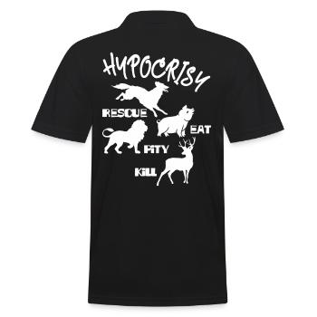 Vegan Veganer Tierrechte Geschenk Vegetarier - Männer Poloshirt - Schwarz - Hinten - Kai (181cm)