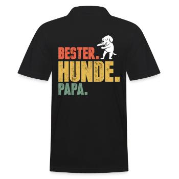 Hunde Papa Hund Vater Vatertag - Männer Poloshirt - Schwarz - Hinten - Kai (181cm)