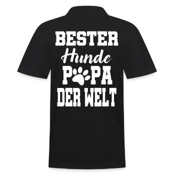 Hunde Papa Hund - Männer Poloshirt - Schwarz - Hinten - Kai (181cm)