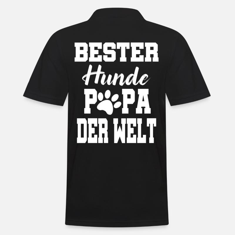 Hunde Papa Hund - Männer Poloshirt - Schwarz