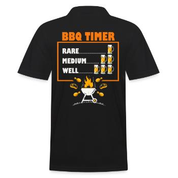 Chemise drôle de steak de buveur de bière de gril de BBQ - Polo Homme - noir - Dos - Kai (181cm)