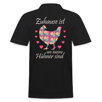 Home is where my chickens are - Men's Polo Shirt - black - Back - Kai (181cm)